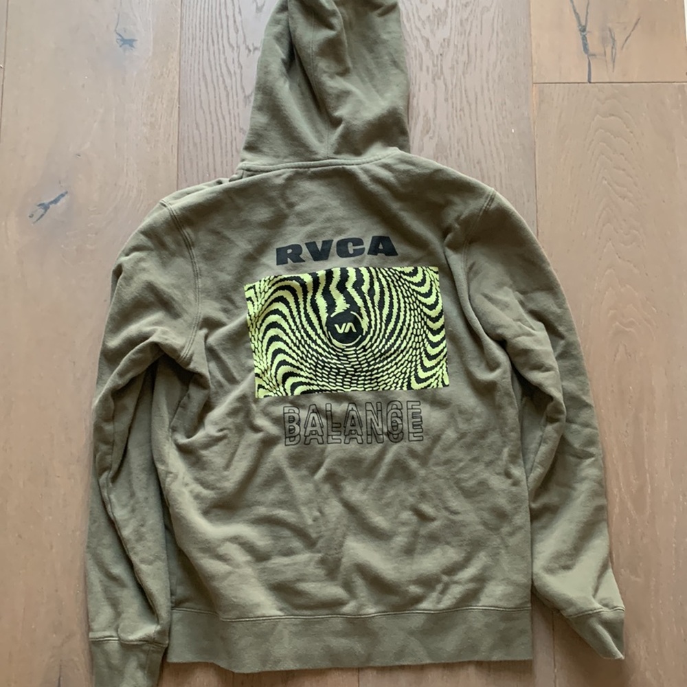Grn RVCA zip up - Picture 3 of 4